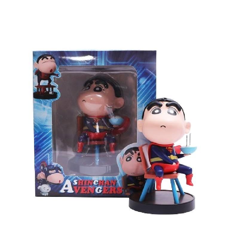 Collectible Crayon Shin-chan Action Figures Set With And Superman Costumes Superman