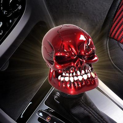 Universeller Totenkopf-Schaltknauf, Auto-Schalthebelgriffknöpfe mit 3 Adaptern, Schaltgriff passend für die meisten manuellen Getriebe