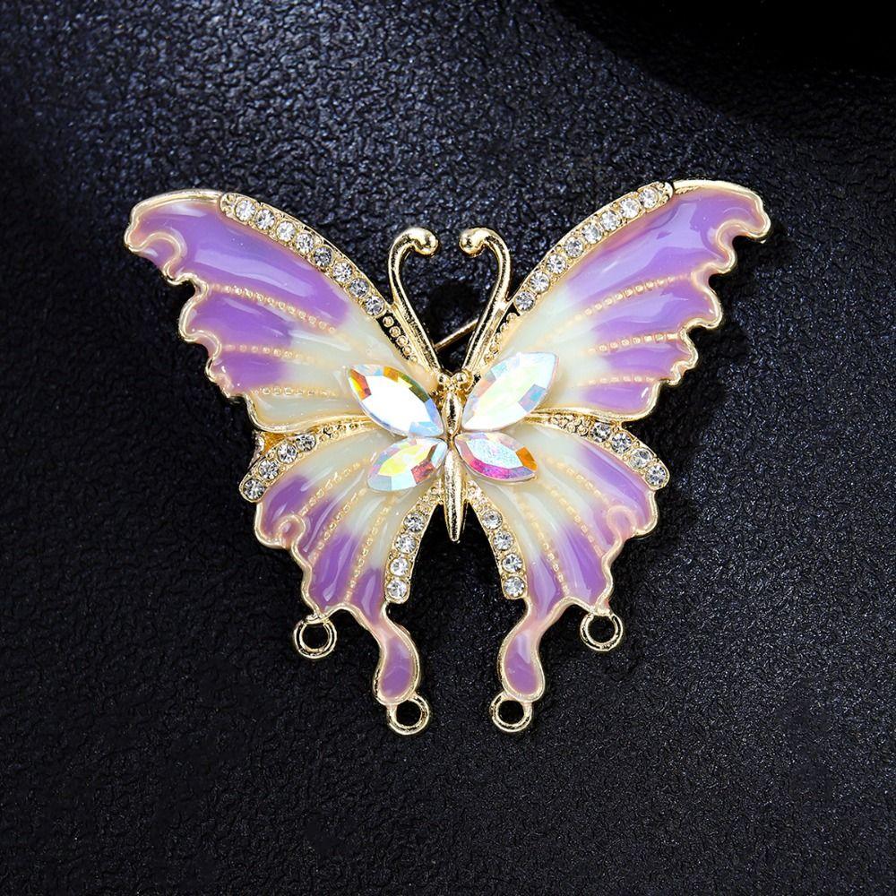 Insect Backpack Decoration Baking Paint Butterfly Moth Pin Wings Enamel Badge  Jewelry Gift
