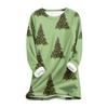 Women's Round Neck Top Printing Thickened Plush Cashmere Warm Long Top