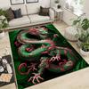Vibrant Dragon Design Area Rug -Crystal Velvet, Non-Slip Rubber Backing, Perfect for Home, Restaurant, Coffee Shop