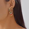 Light Luxury Full Rhinestone Snowman Dangle Earrings for Women Creative Snowflake Santa Claus Earrings Friendship Party Jewelry