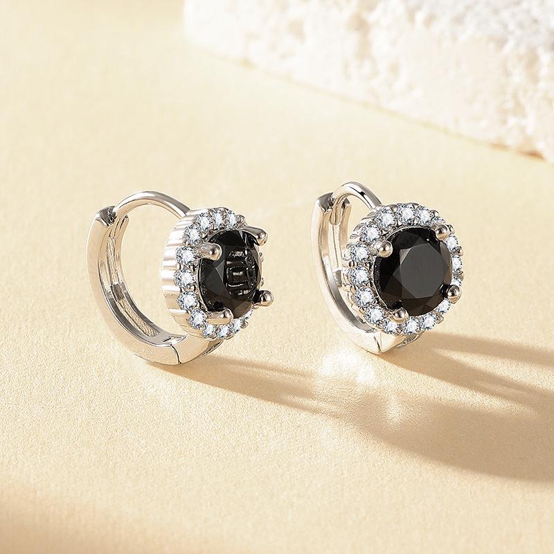 Trendy Faux Moissanite One Carat Hoop Earrings for Women