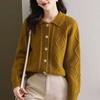 Women's Knitted Cardigan Spring and Autumn Short Fashion Sweater Jacket Top Women