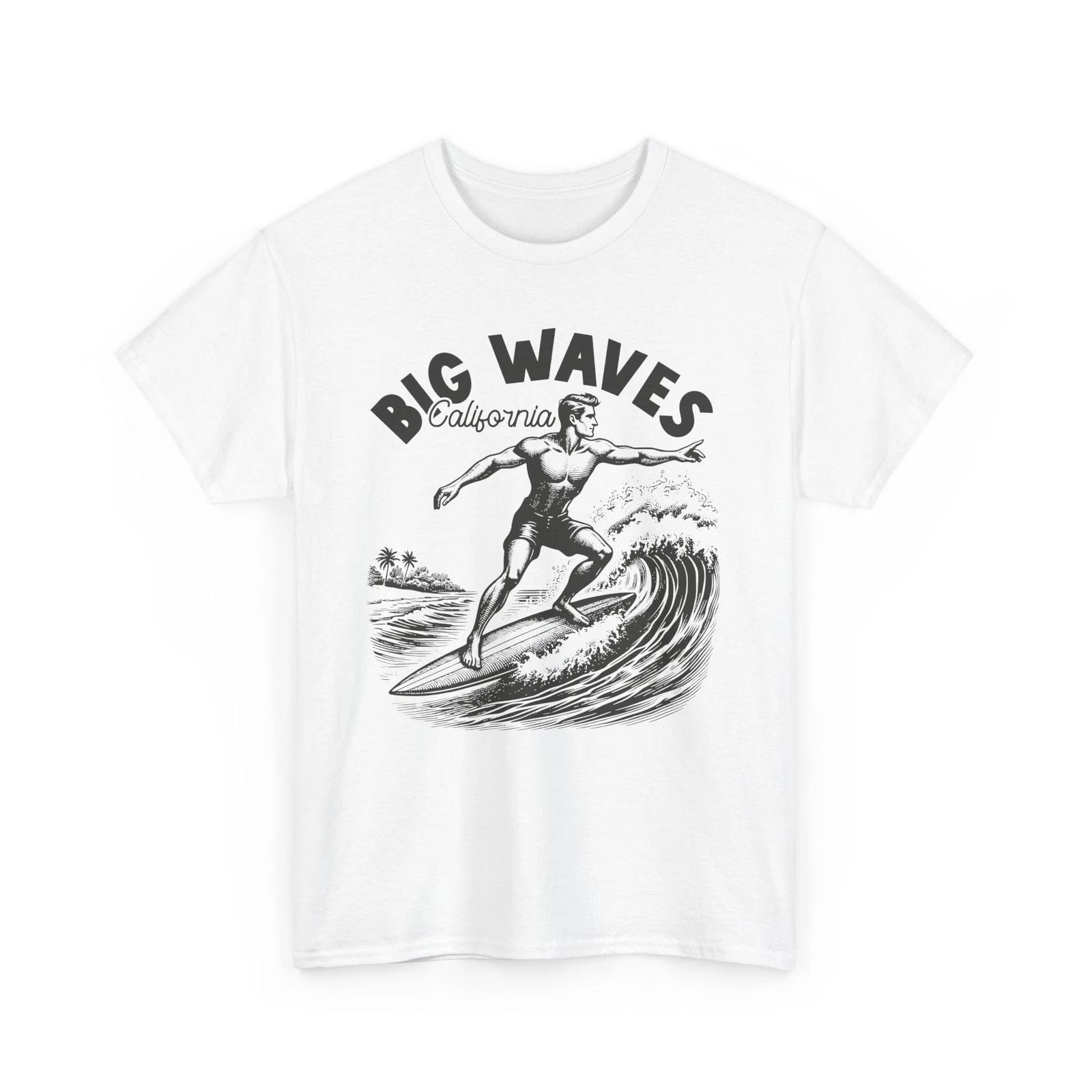 Beach Vibes T-Shirt | Summer Ocean Waves | Vintage Big Waves - California Shirt L