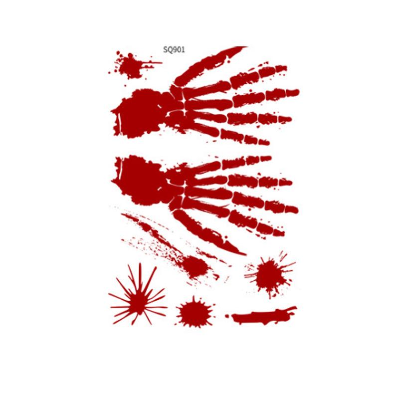 Halloween Decoration Blood Knife Pulling Flag Broken Hands And Feet Pull Flower Blood Handprint Cordon Bat Pulling Flag Banner Blood Halloween