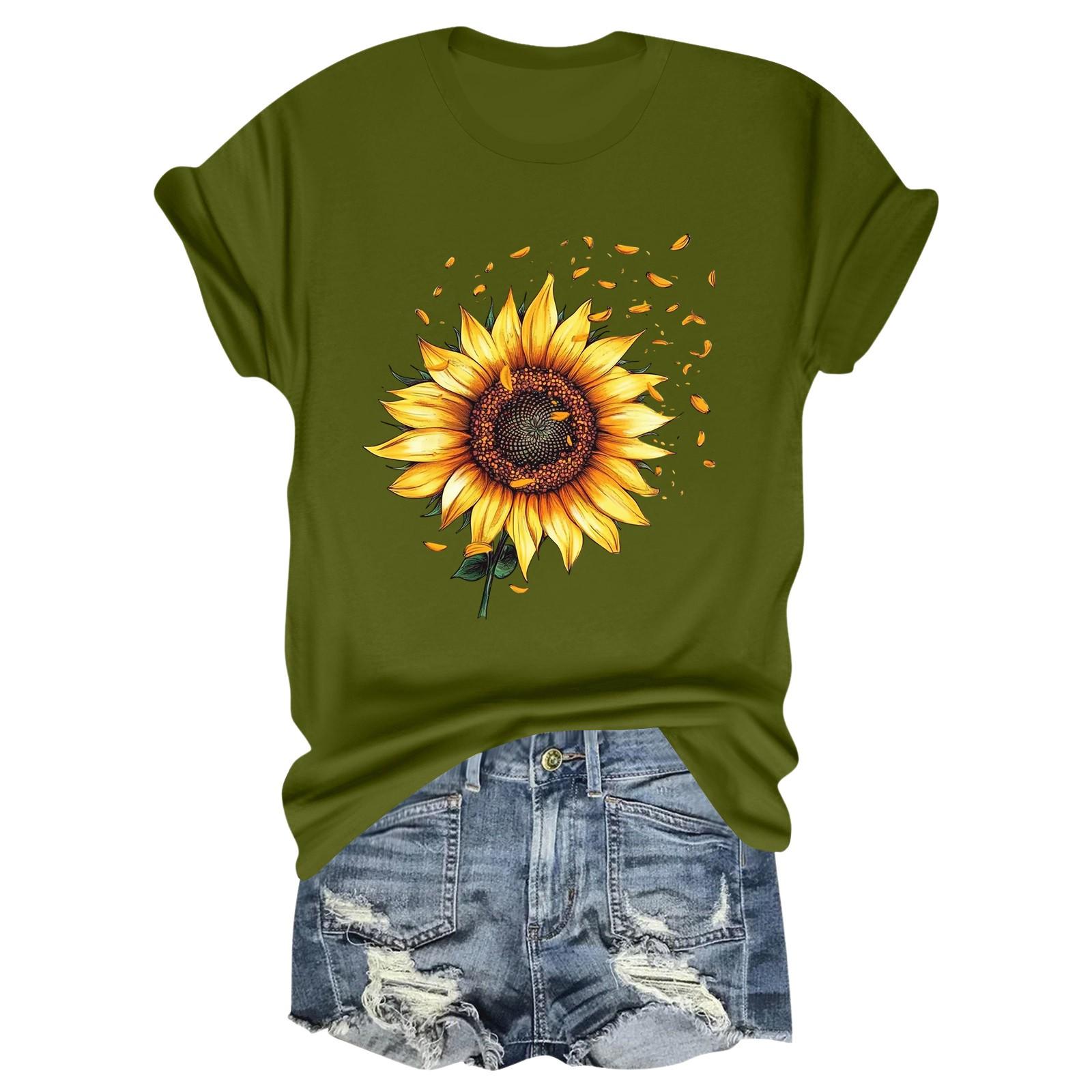 

Женская модная футболка с круглым вырезом и коротким рукавом, пуловер S зелёный