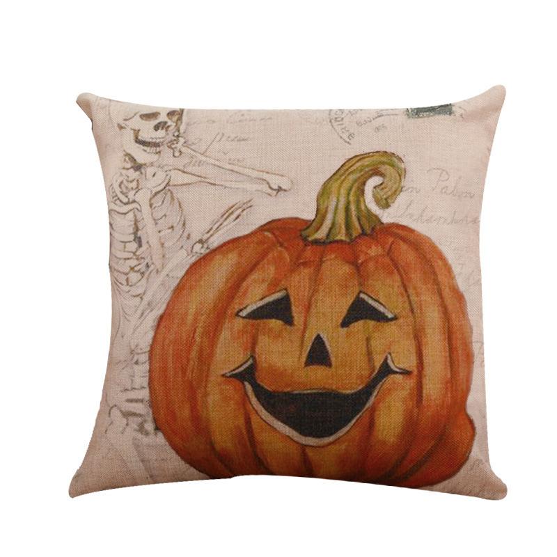 Halloween Pumpkin Series Throw Pillow Covers With Digital Printing Of Short Plush Fabric Car-Shaped Sofa Cushion Home Decor