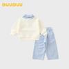 DUUDUU Kids Faux-Two-Piece Sweatshirt and Straight-Leg Pants Set