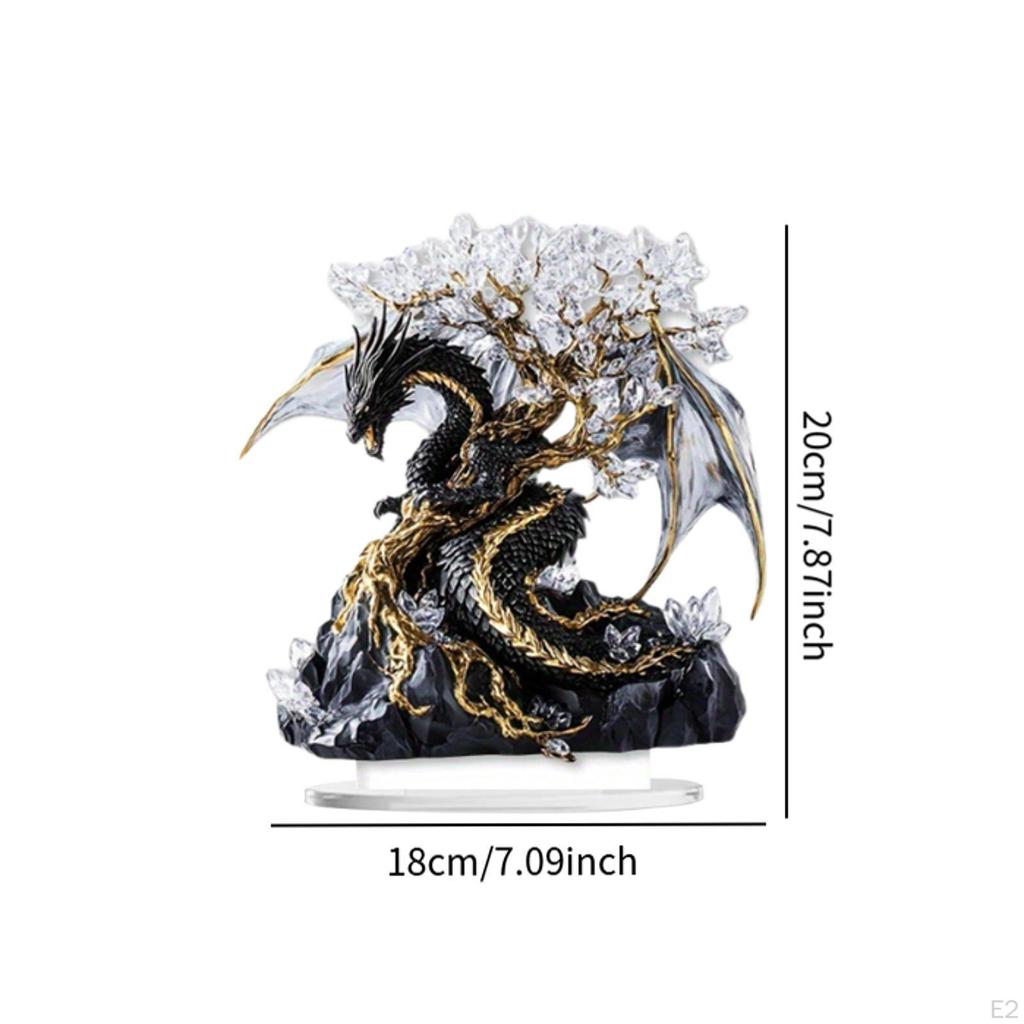 2D Acrylic Dragon Table Plaque with Base, Decorative Decor, Unique Charm Desktop Decoration