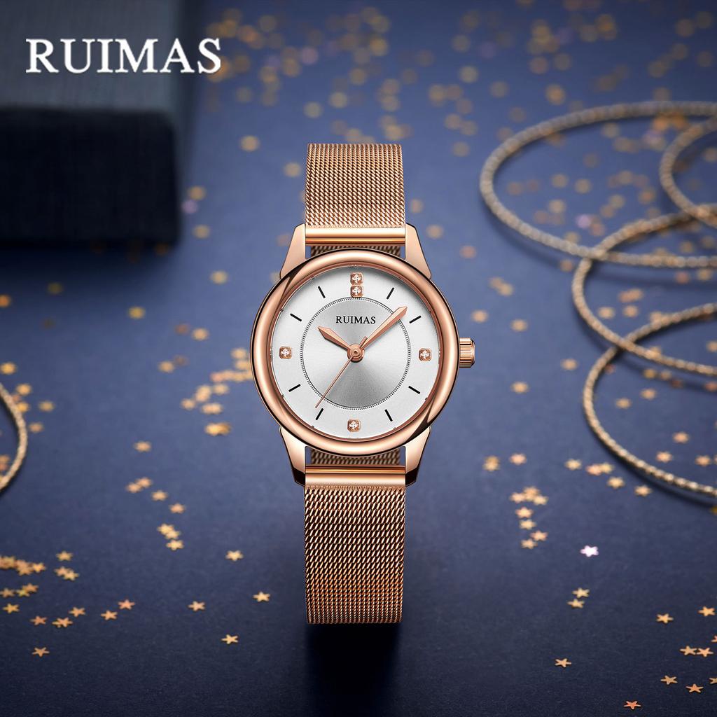 Ladies Quartz Watch, Premium Light Luxury Steel Mesh With Dial Diamond Water Watch 6779