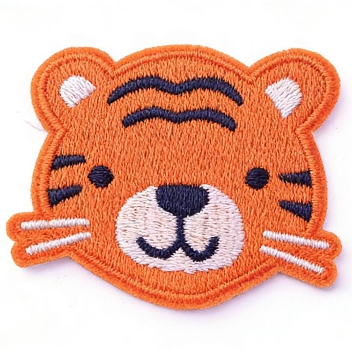 Cartoon Animal Head Embroidery Patches for Kids' Clothes and Bags
