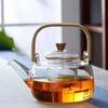 Nuova teiera in vetro borosilicato ad alta capacità resistente al calore per la preparazione del tè