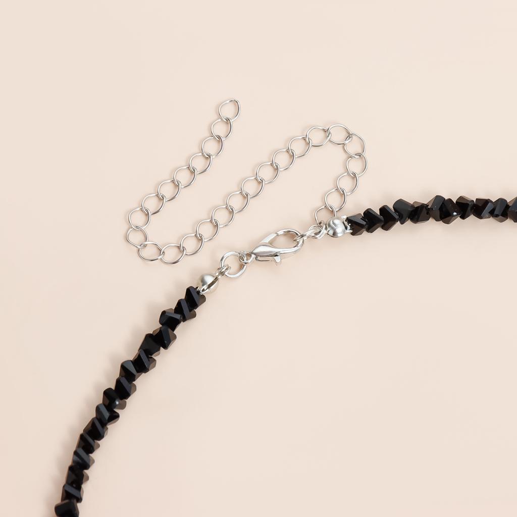 Love Zircon Double Chain Tassel Design Collar Chain - Crystal Necklace For Women