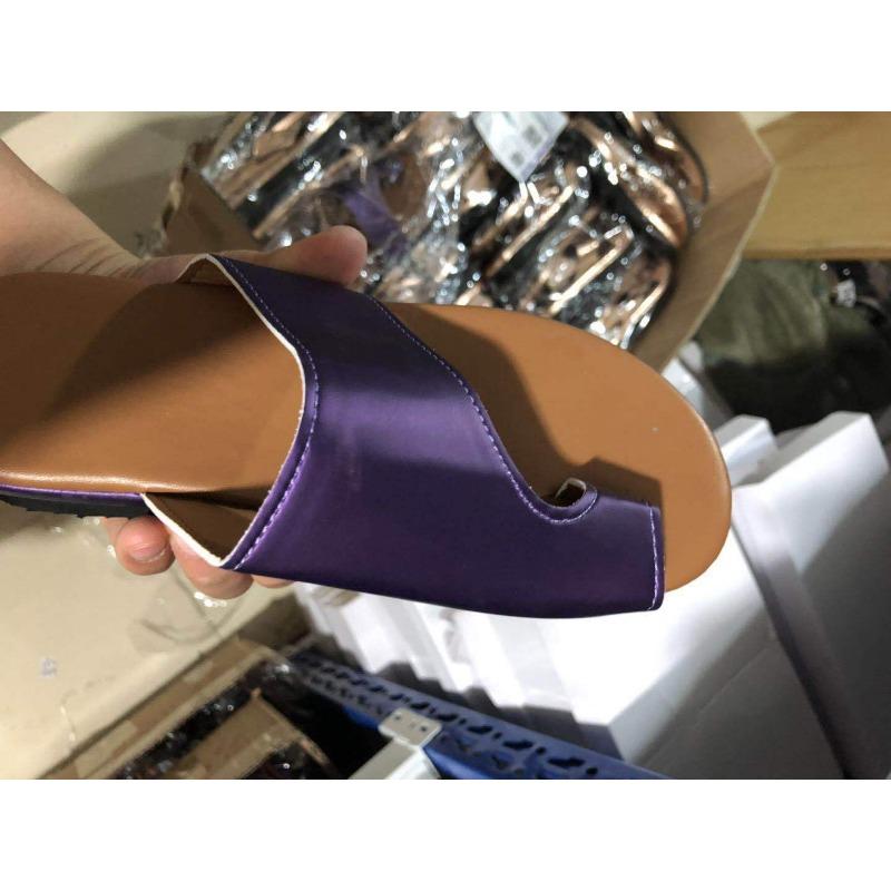 Tragen Leder Drag Schräge Absatz Abdeckung Zehe Cool Slipper Damen Außenhandel Übergröße Spot