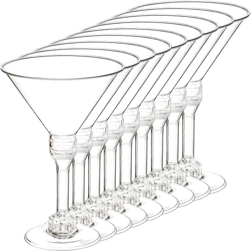 

20 Pcs Transparent Plastic Cocktail Cups Martini Goblets Tall Clear Margarita Tumblers Coupe Drinkware Party Glassware Set прозрачный