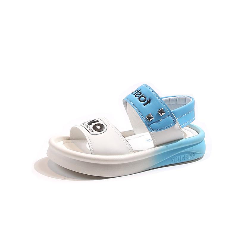 Girls Summer Sandals Children Beach Shoes Soft Sole Non-slip Kids Casual Sandals Simple Hook & Loop Breathable 2024 New