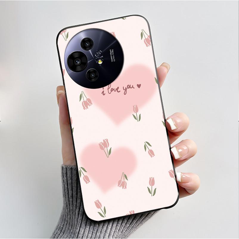 Case For TCL 50 Pro NxtPaper 5G Phone Case Luxury Fashion Butterfly Flower Black Soft TPU Silicone Shockproof Cover Casing Shell