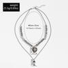 Hip Hop Trend Personality Versatile Skull Pendant Necklace Exaggerated Layer Metal Love Cross Men's Necklace