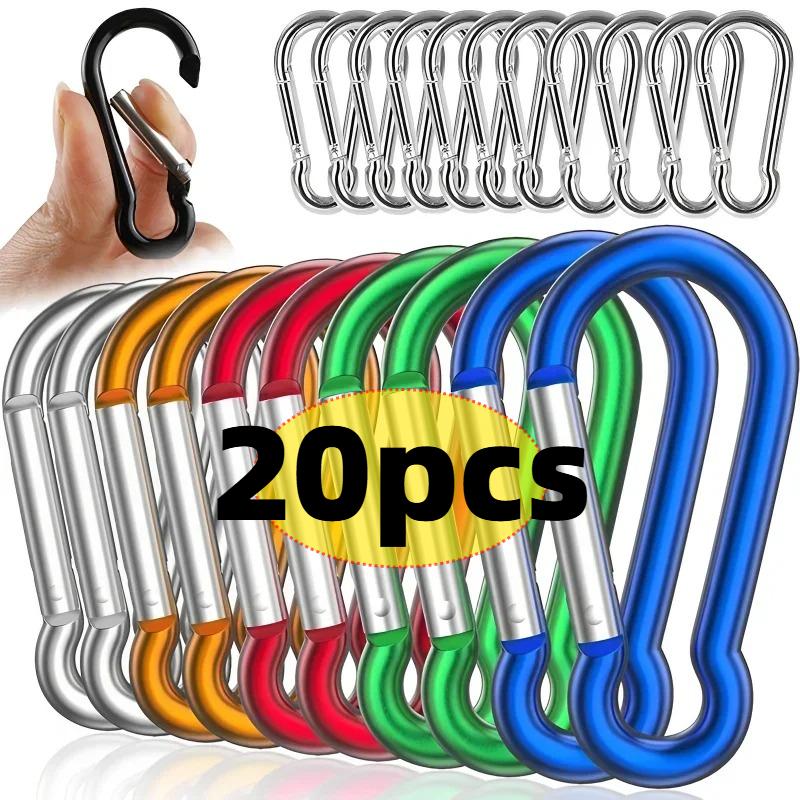 Carabiner Keychain D-ring Buckle Spring Carabiner Snap Hook Clip Keychains Camping Accessories Multifunctional Stainless Steel