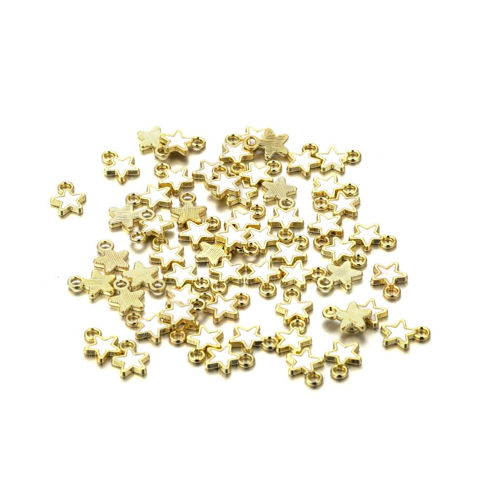 50Pcs/lot Mini Stars Gifts for Girl Pendant Charms Women For DIY Earrings Necklaces Jewelry Making Findings