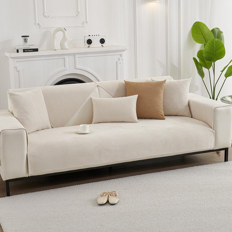 Waterproof Anti-Scratching Sofa Cushion Non-Slip Solid Color Pet Urine Insulation Non-Stick Wool Cover Cover Backrest Cover Towel