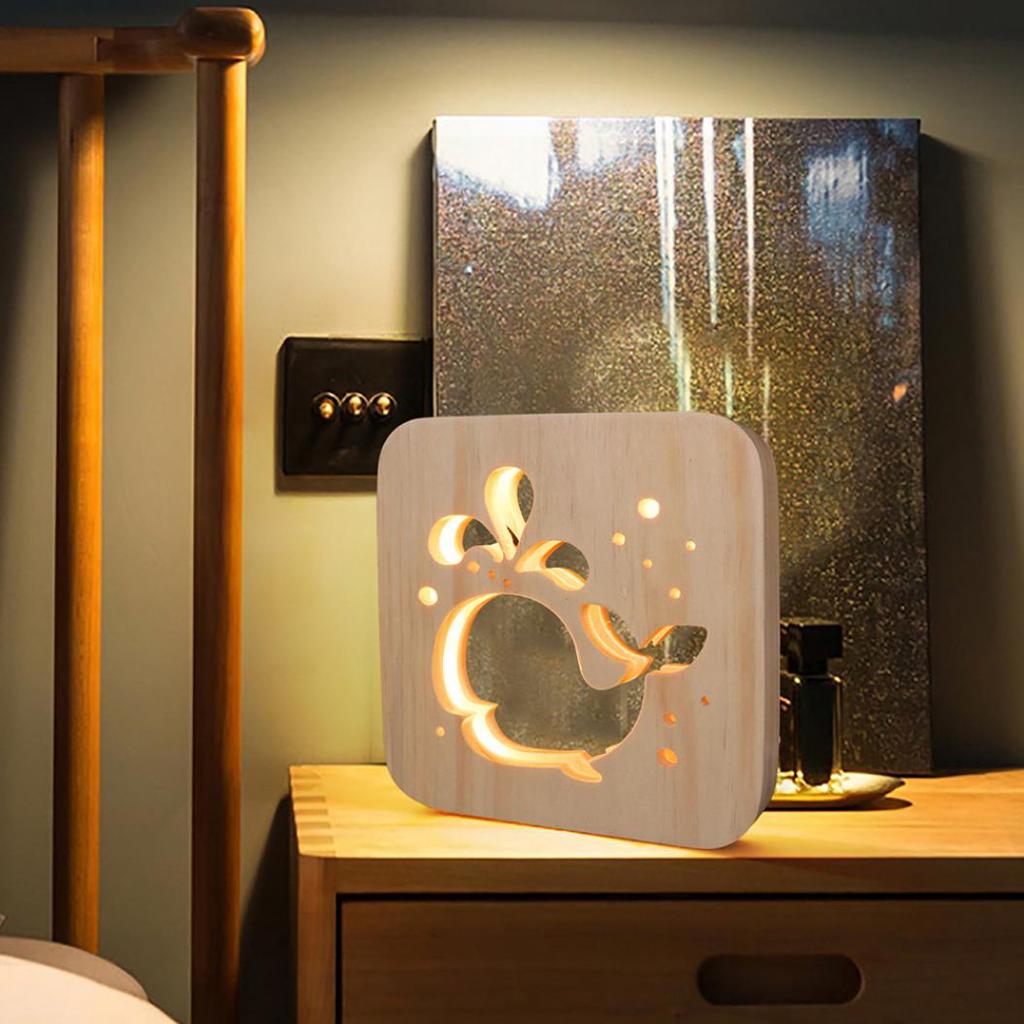 Whale LED Night Light Hollow Wood Carving Craft Desk Lamp MONKEY LAMP Seletti | Colorful decor, Home office decor