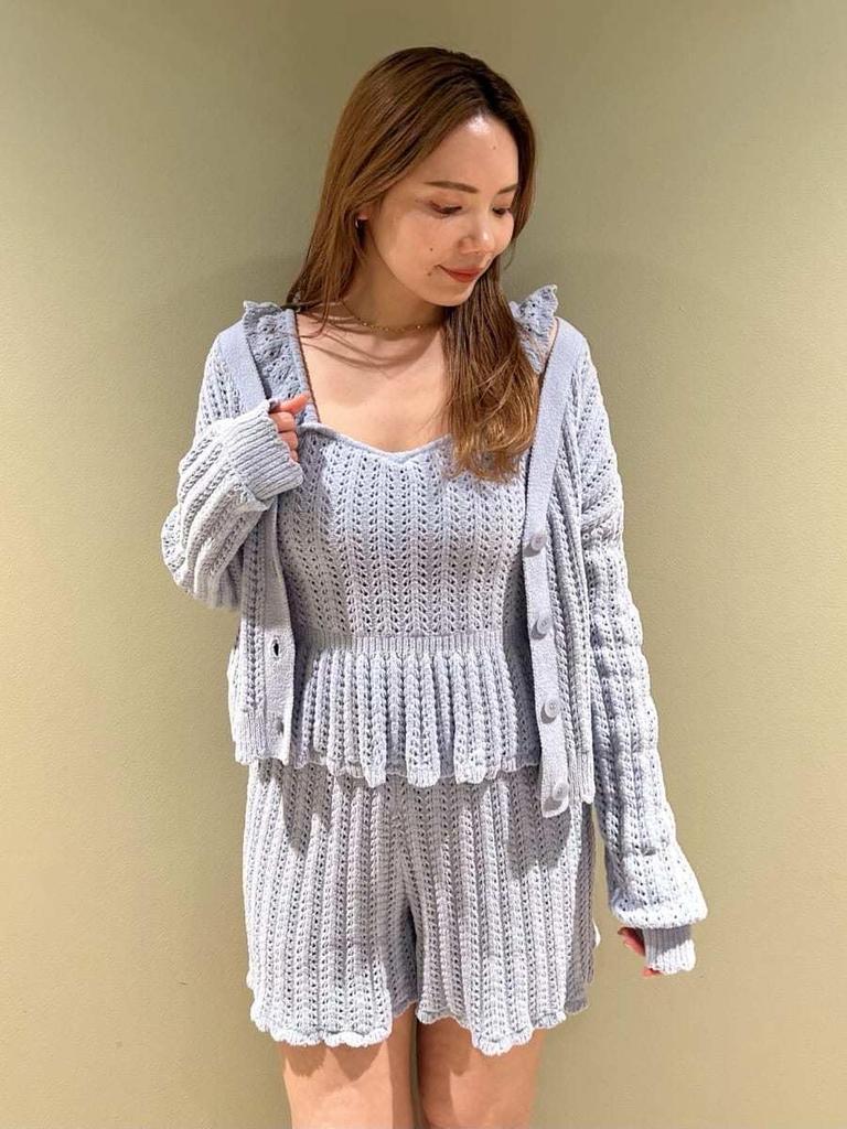 Gelato Pique Crochet Cardigan PWNT252053BLUF