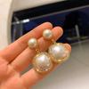 Square pearl earrings temperament fashion diamond-set geometric earrings earrings women