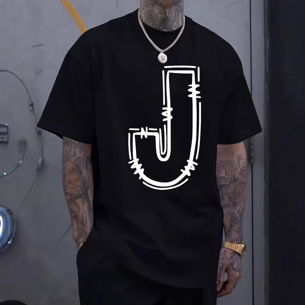 Mâneci scurte pentru bărbați din bumbac negru. Moale și confortabil. Design cu gât rotund, modă casual, imprimare cu litere