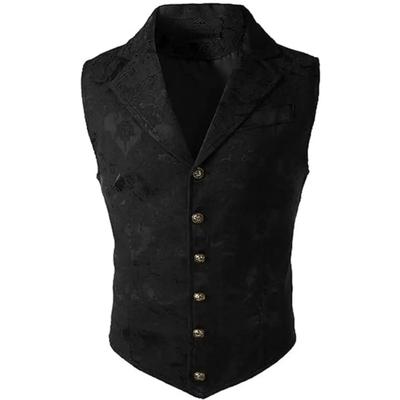 Men's Medieval Gothic Long Vest, Vintage Steampunk Victorian Costume Waistcoat, Halloween Cosplay Formal Jacket, Renaissance