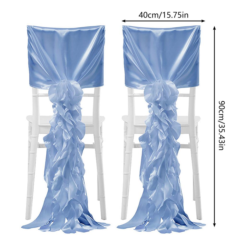2pcs Outdoor Wedding Bamboo Chair Covers Sash Back Decoration Universal Wicker Chair Back Decor European Style Party