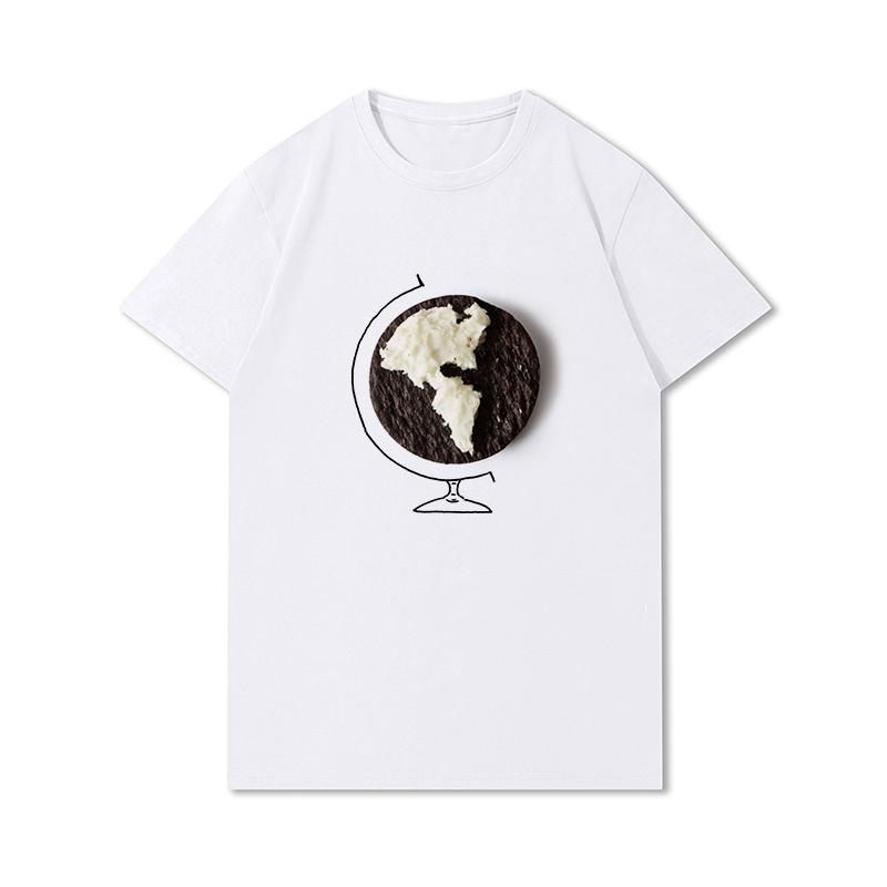 S-3XL 100 Fantasie Harajuku Grafica Estiva Bianca Magliette Donna Stampate Casual Maniche Corte Top Girocollo