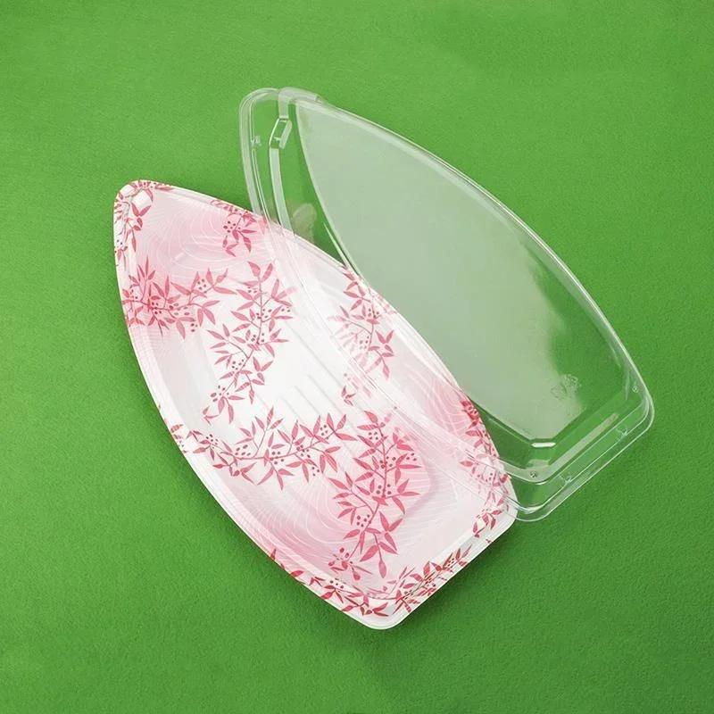 

Creative Fashion 25Pcs/set Disposable Sushi Serving Tray Take Out Food Boxes Rectangle Sandwich Salad Dessert Bowl Meal Containe 37X12CM