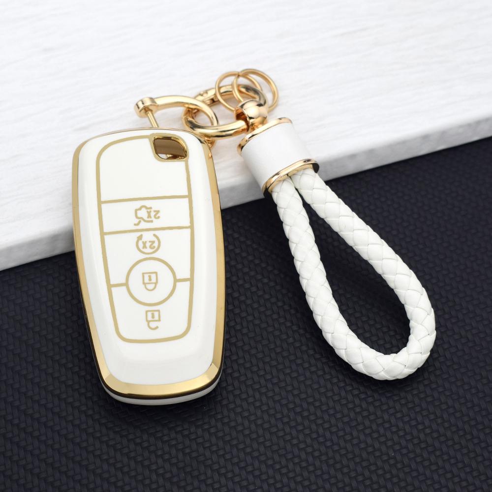 TPU Car Key Case Cover for Ford Fusion Edge Mustang Explorer F150 F250 F350 F450 2/3/4/5 Buttons Key Fob Protector Key Chain Set