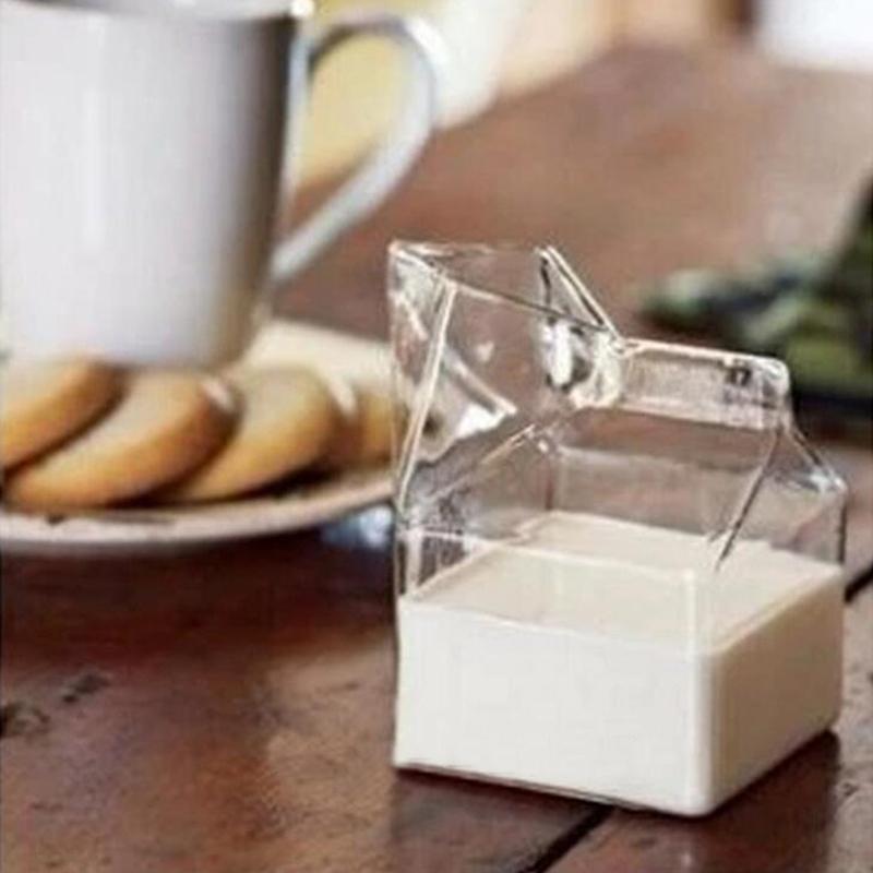1Pc 300Ml Halb Pint Milch Karton Stil Kreative Mini Creamer Krug Glas Milch Becher