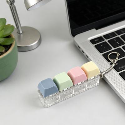 Tastatur Fidget Schlüsselanhänger 4 Tasten Lustiges sensorisches Spielzeug Tastatur Schlüsselanhänger Fidget für Erwachsene Zuhause Schule Reisen Schreibtisch Langeweile Rucksack