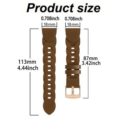 18mm Uhrenarmband für Huawei Watch 5 42mm / GT 5 4 41mm Kunstleder für Garmin Venu 3s/2s Vivoactive 4s Damen Armband