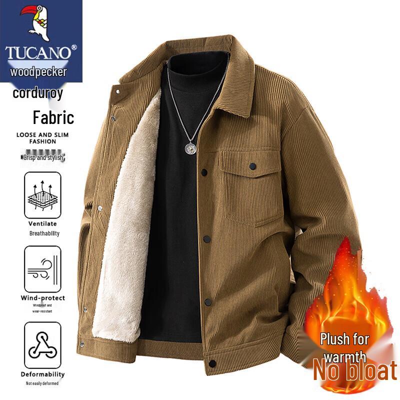 

TUCANO Men s Corduroy-Style Plush Lined Casual Jacket M