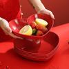 Red Festive Wedding Heart-Shaped Fruit Plate Love Cake Dessert Plate Living Room Wedding Candy Dried Fruit Plate Small Plate