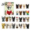 Countdown Calendar 24 Days Bulldog Advent 2026, Acrylic Puppy Ornaments Christmas Calendar, 2D Flat Dog Xmas Tree Pendant for Tree, Holiday