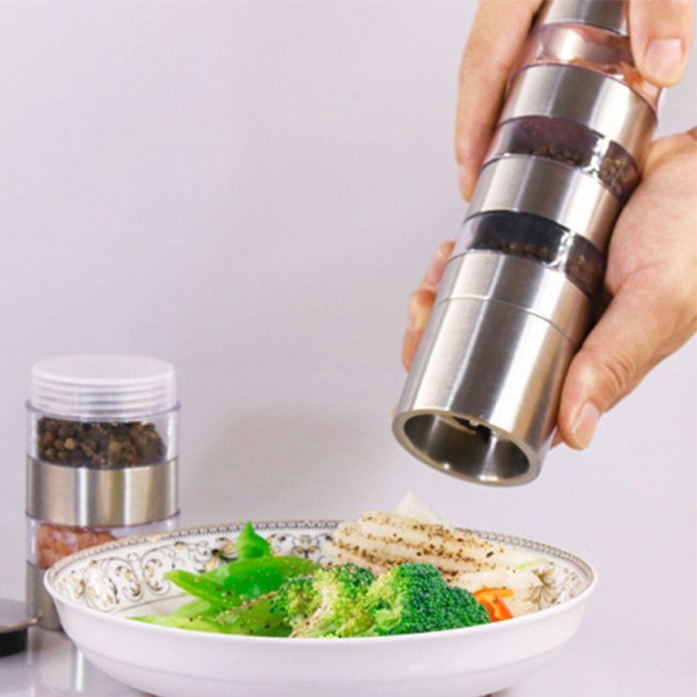Manual Multi-layer Pepper Grinder Stackable Spice Jars Portable Seasoning Container  Camping