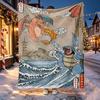 Charizard VS Blastoise Pattern Blanket for Home Decoration, Bed, Sofa, Car Travel, Camping, Suitable for All Seasons, Birthday Christmas Gift