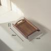 Durable Large Serving Tray with Handle Bamboo Tea Tray Household Rectangular Breakfast Tray for Home Living Room