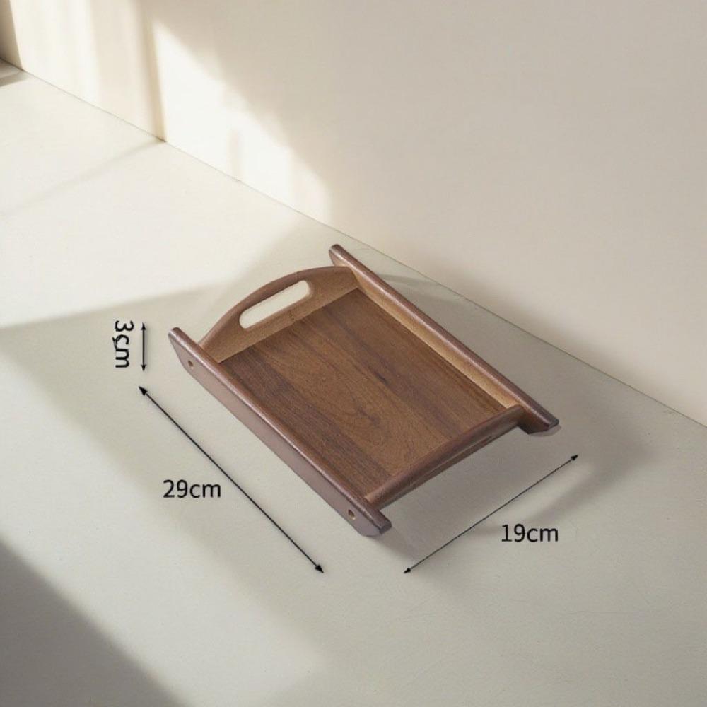 Durable Large Serving Tray with Handle Bamboo Tea Tray Household Rectangular Breakfast Tray for Home Living Room