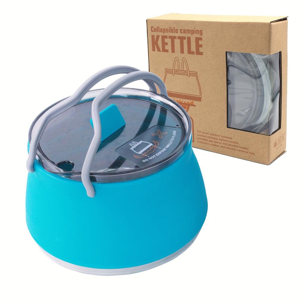 Durable Stainless Steel Collapsible Camping Kettle with Lid Portable Foldable Cook Pot for Hiking Backpacking