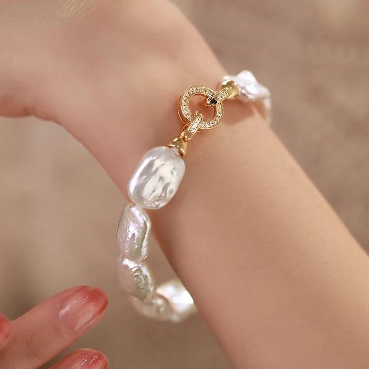 100% Natürliches Barock Süßwasserperlen 14K Gold Filled Damen Set Für Frauen Halskette Armband Neuer Stil 2024 Geschenke