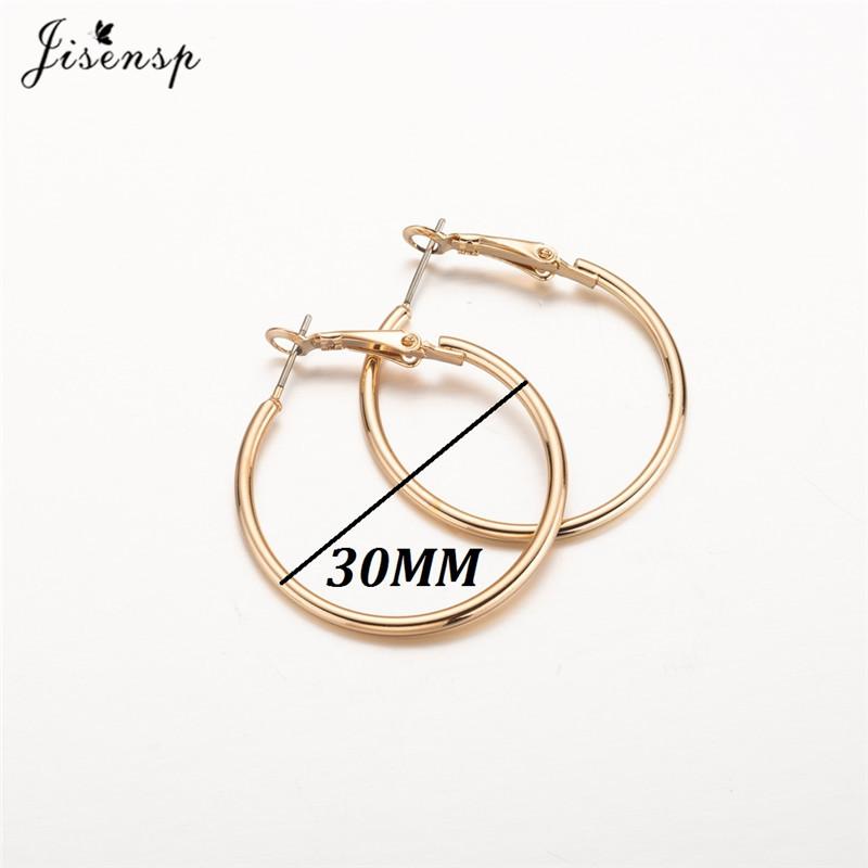 

Jisensp 30/40/50/60 мм Модные Большие Кольца Гладкие Круглые Серьги для Женщин Украшения Гипербола Оверсайз Аксессуары