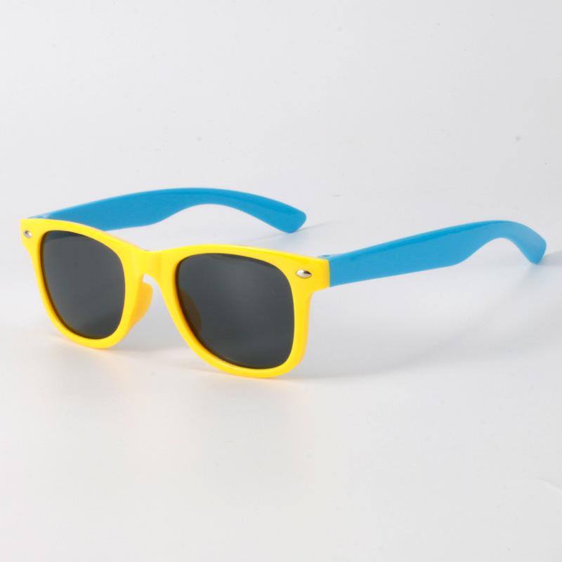 Customizable Colorblock Kids' Sunglasses: Fashionable, Anti-Radiation, Windproof, Sandproof, UV Protection.
