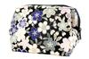 Uni Made In Futago Chirimen Japanese Pattern Wire Pouch Blossom Navy (0113-2) Seni, Japan, [Cherry Design, Blue]